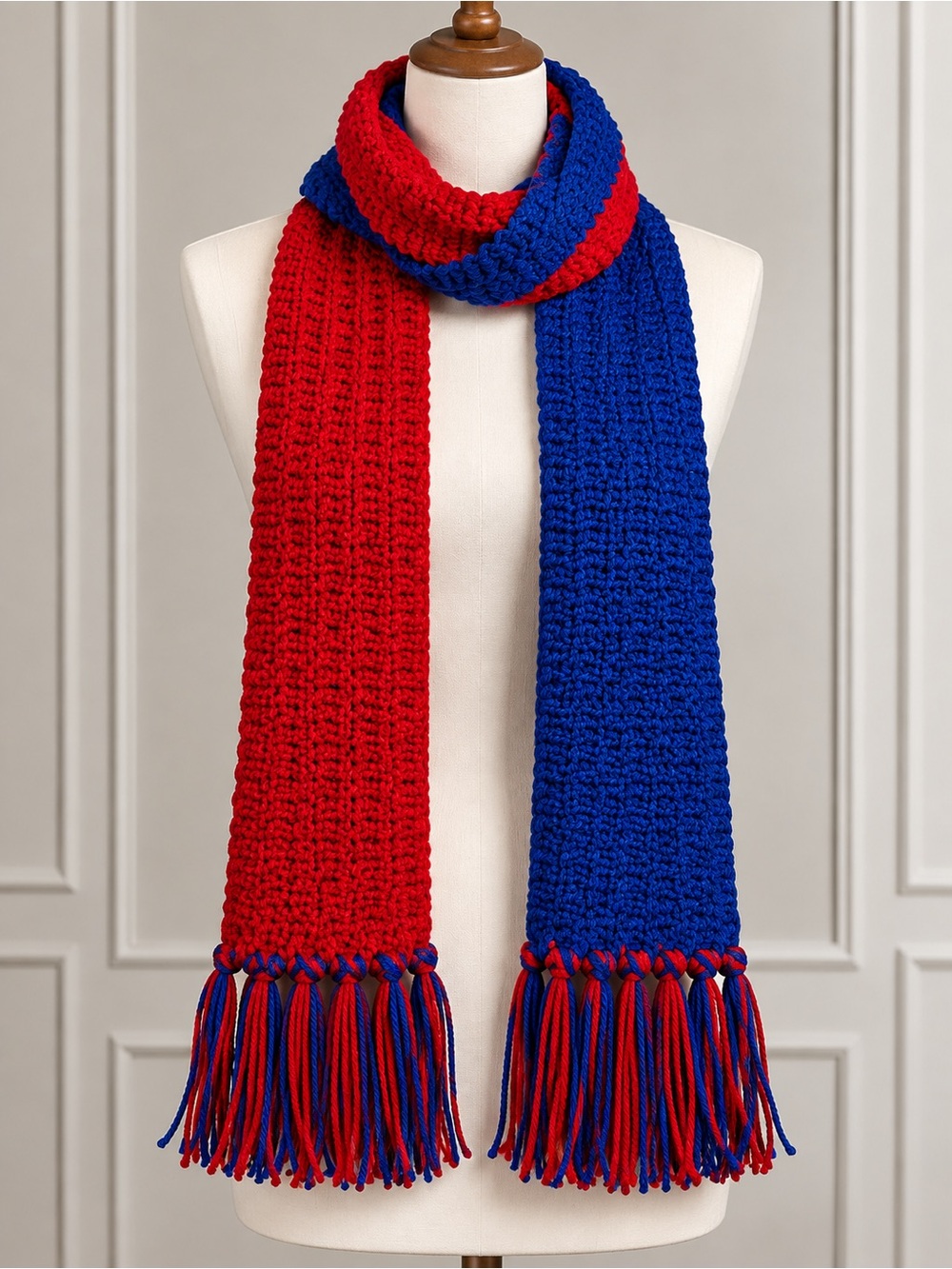 Red & Blue Knit Scarf for Men